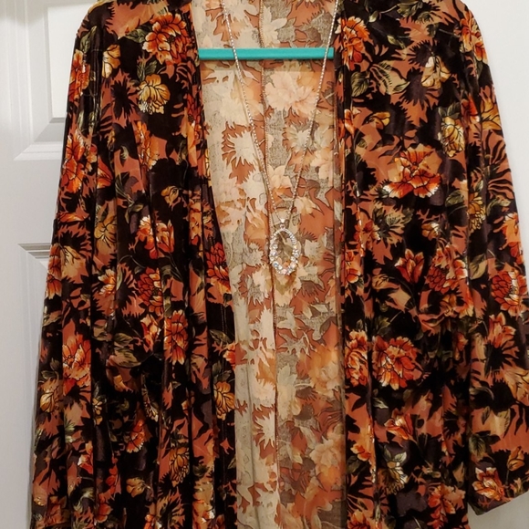 Always Indigo Tops - Stunning flowered kimono